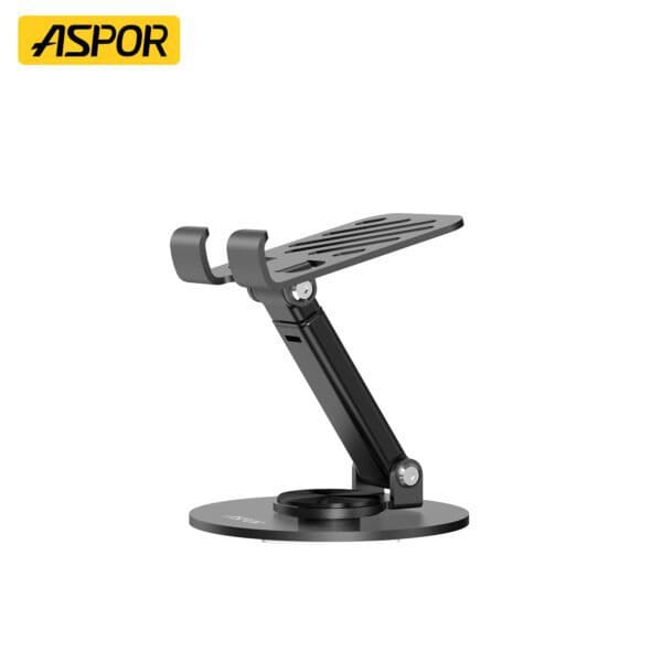 Foldable Metal Phone & Tablet Stand – 360° Rotating Adjustable Desktop Holder