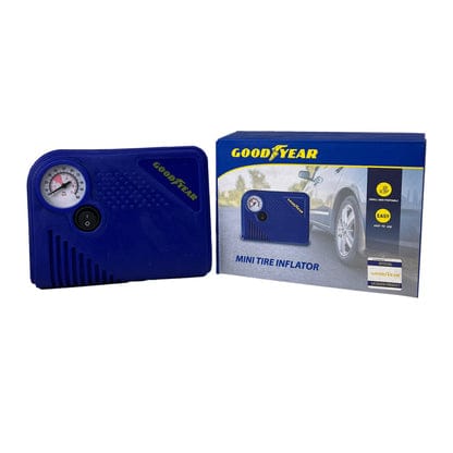 Goodyear Mini Tire Inflator – Portable 12V Air Compressor with Pressure Gauge for Cars, Bikes & Motorcycles
