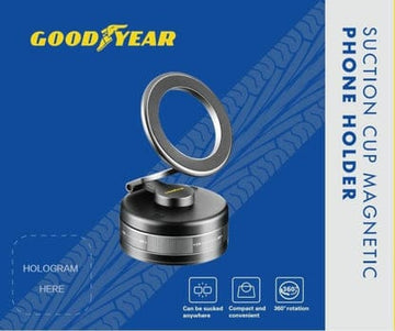 Goodyear Magnetic Suction Phone Holder – 360° Rotating Dashboard & Desk Mount