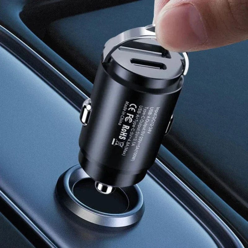 30W Dual USB Car Charger – Fast Charging USB-A & USB-C Car Adapter for All Vehicles