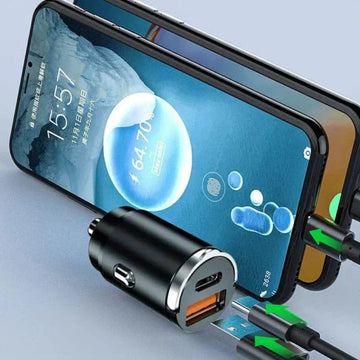 30W Dual USB Car Charger – Fast Charging USB-A & USB-C Car Adapter for All Vehicles