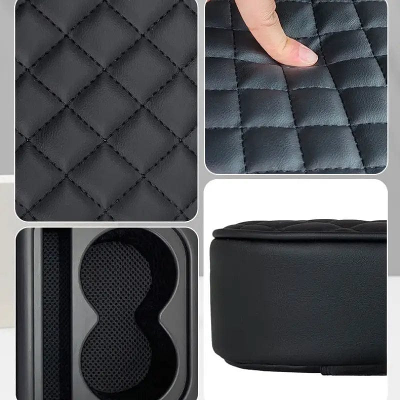 Universal Car Center Console Armrest Organizer – PU Leather Storage Box with Cup Holder & Tissue Holder