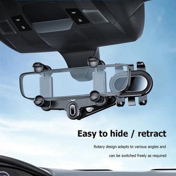 360° Rotating Car Rearview Mirror Phone Holder – Adjustable Universal Hands-Free Mobile Mount
