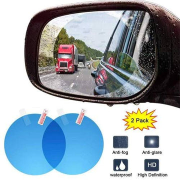 2PCS Car Rearview Mirror Anti-Fog & Rainproof Protective Film | HD Clear Waterproof Mirror Sticker