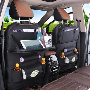 Premium Car Back Seat Organizer with Foldable Tray Table – Multi-Pocket Storage & Travel Organizer