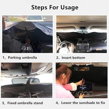 Foldable Car Windshield Sun Shade Umbrella – UV Protection & Heat Insulation for All Vehicles