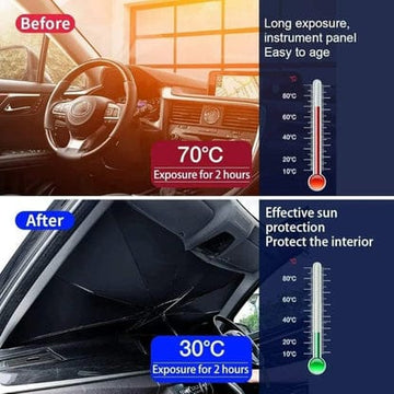 Foldable Car Windshield Sun Shade Umbrella – UV Protection & Heat Insulation for All Vehicles
