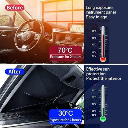 Foldable Car Windshield Sun Shade Umbrella – UV Protection & Heat Insulation for All Vehicles