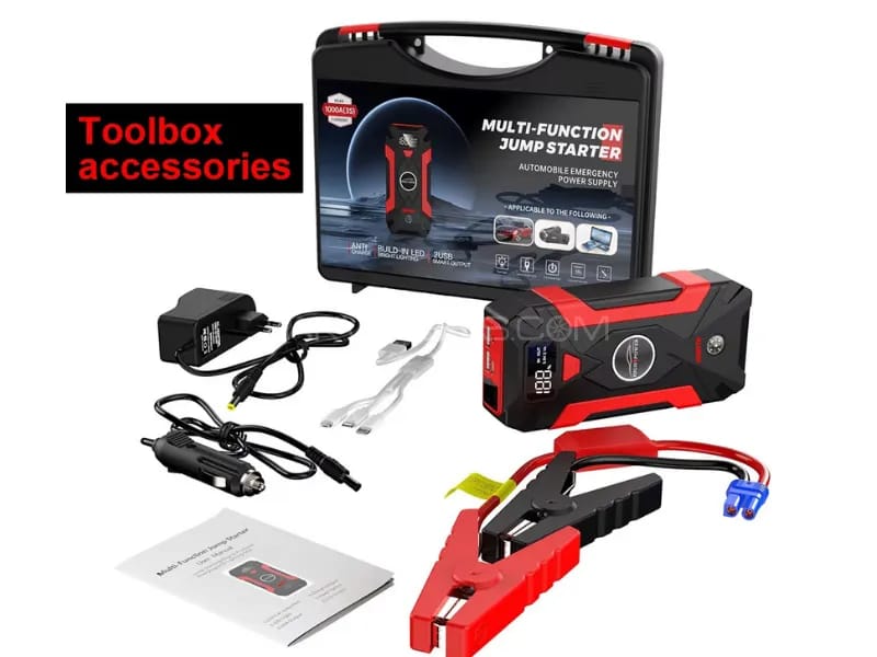 Portable Car Jump Starter Power Bank – Multi-Function Emergency Battery Booster with LED Flashlight & USB Charging